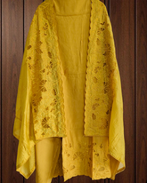 Elegant Modal Embroidered Suit with Crochet Lacing Detailing( 3 Pc Set)